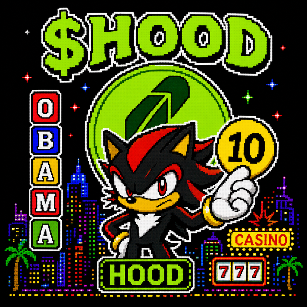 $HOOD square sticker and profile meme